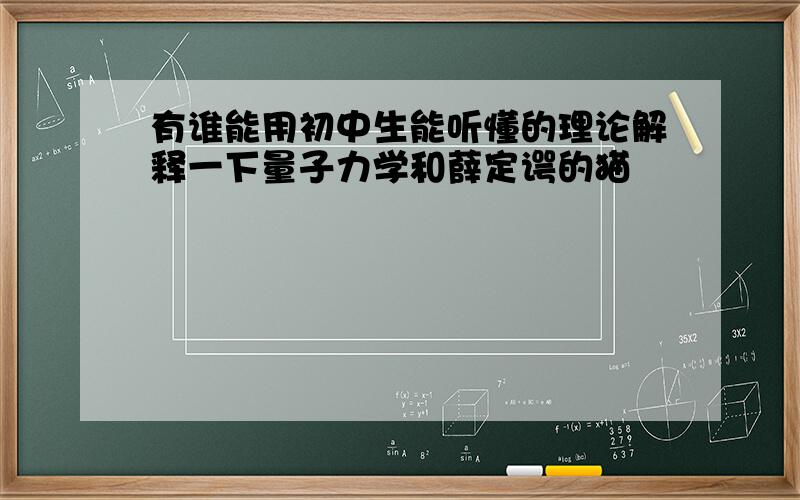 有谁能用初中生能听懂的理论解释一下量子力学和薛定谔的猫