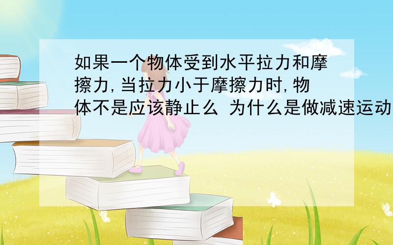 如果一个物体受到水平拉力和摩擦力,当拉力小于摩擦力时,物体不是应该静止么 为什么是做减速运动?