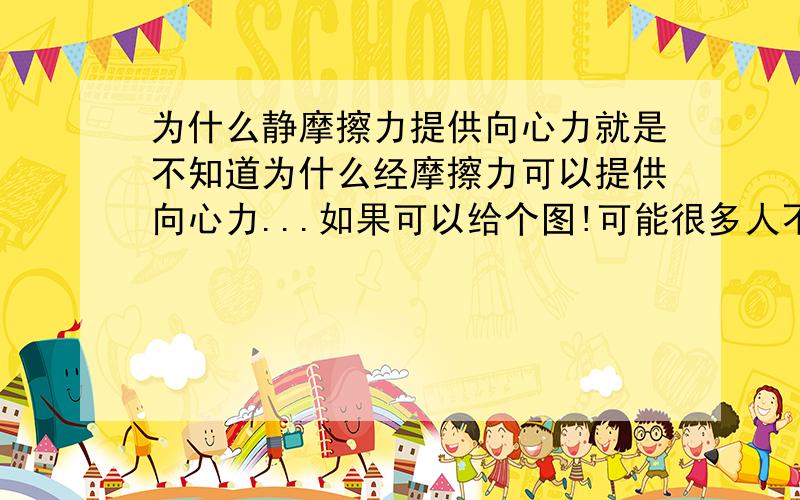 为什么静摩擦力提供向心力就是不知道为什么经摩擦力可以提供向心力...如果可以给个图!可能很多人不知道我问什么..我不理解的地方是为什么静摩擦力会指向圆心