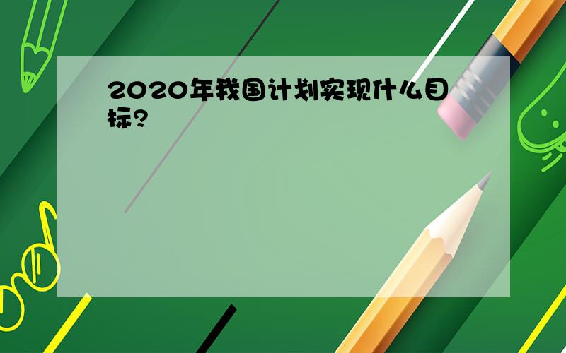 2020年我国计划实现什么目标?