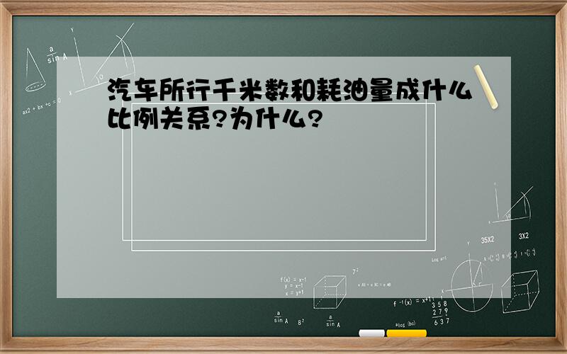 汽车所行千米数和耗油量成什么比例关系?为什么?