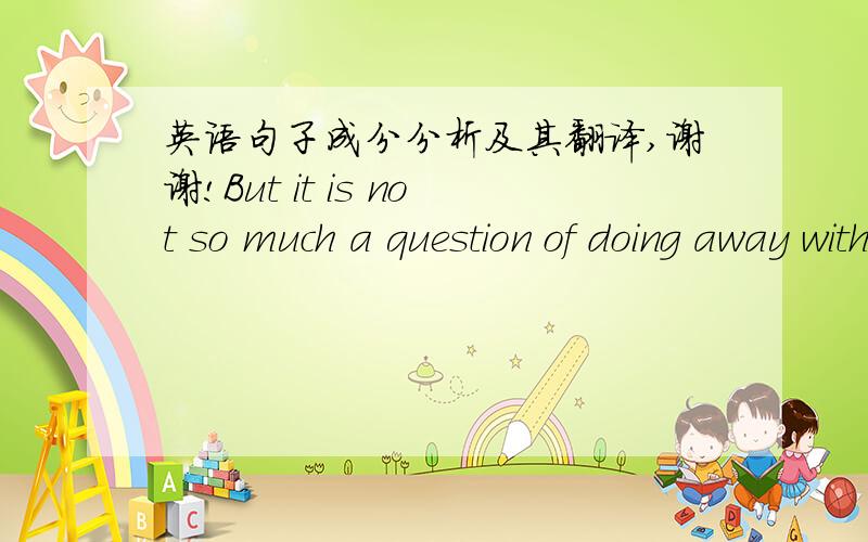 英语句子成分分析及其翻译,谢谢!But it is not so much a question of doing away with packaging as resources for what is , after all, a relatively unimportant function.