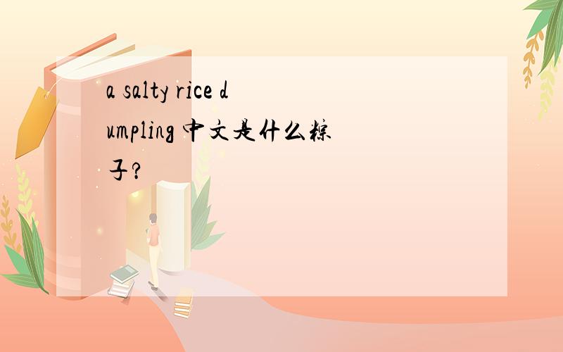 a salty rice dumpling 中文是什么粽子?