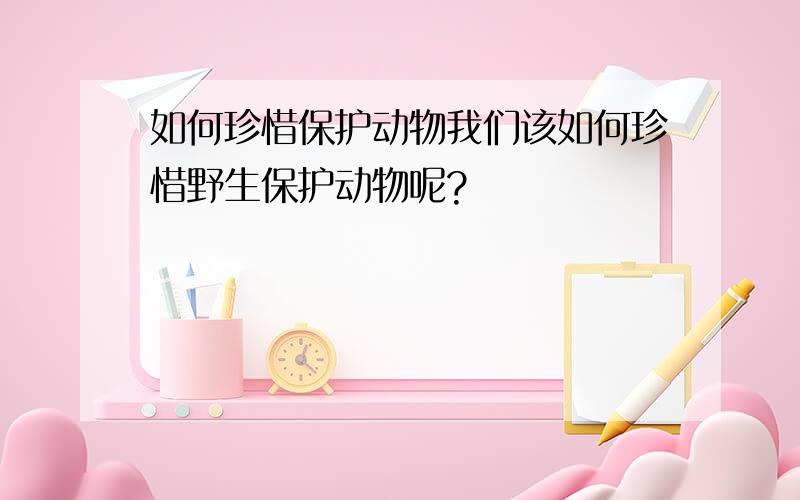 如何珍惜保护动物我们该如何珍惜野生保护动物呢?