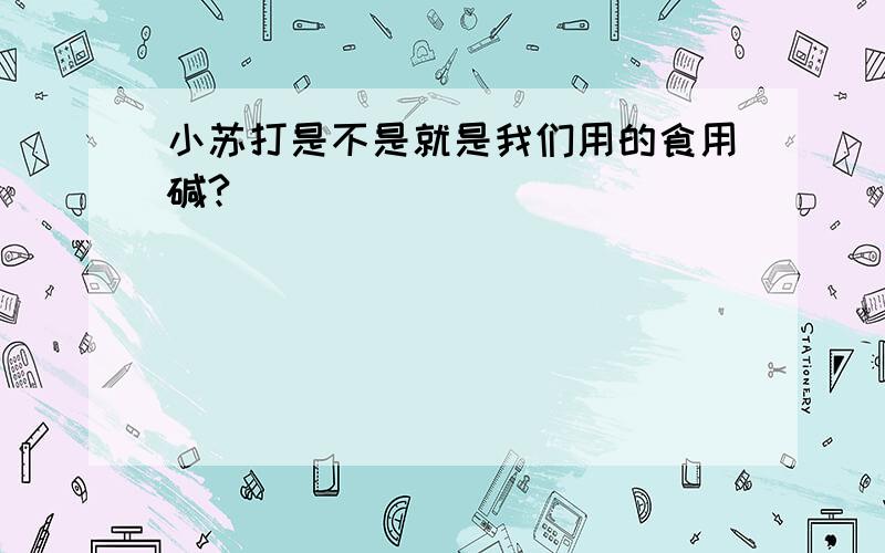 小苏打是不是就是我们用的食用碱?