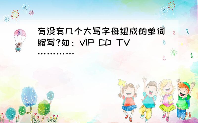 有没有几个大写字母组成的单词缩写?如：VIP CD TV…………