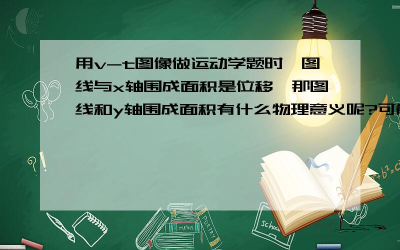 用v-t图像做运动学题时,图线与x轴围成面积是位移,那图线和y轴围成面积有什么物理意义呢?可能大侠们会说没有意义,可是做一些别的较复杂的图像题,或者坐标轴表示的不是基本物理量时,就