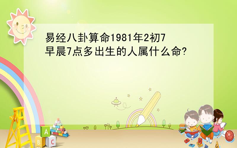 易经八卦算命1981年2初7早晨7点多出生的人属什么命?