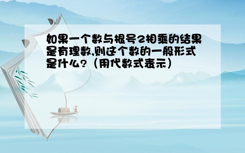 如果一个数与根号2相乘的结果是有理数,则这个数的一般形式是什么?（用代数式表示）