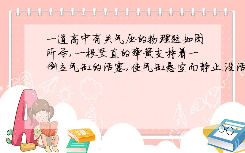 一道高中有关气压的物理题如图所示,一根竖直的弹簧支持着一倒立气缸的活塞,使气缸悬空而静止.设活塞与缸壁间无摩擦,可以在缸内自由移动,缸壁导热性良好使缸内气体的温度保持与外界