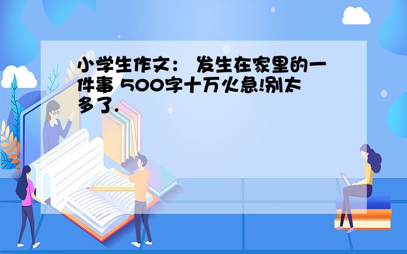 小学生作文： 发生在家里的一件事 500字十万火急!别太多了.