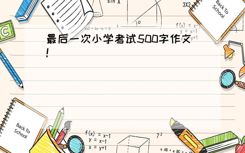 最后一次小学考试500字作文!