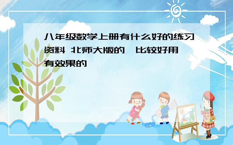 八年级数学上册有什么好的练习资料 北师大版的,比较好用 有效果的