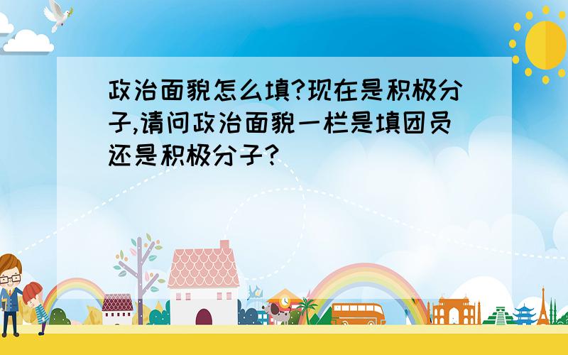 政治面貌怎么填?现在是积极分子,请问政治面貌一栏是填团员还是积极分子?