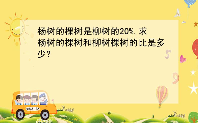 杨树的棵树是柳树的20%,求杨树的棵树和柳树棵树的比是多少?