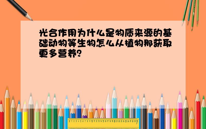 光合作用为什么是物质来源的基础动物等生物怎么从植物那获取更多营养？