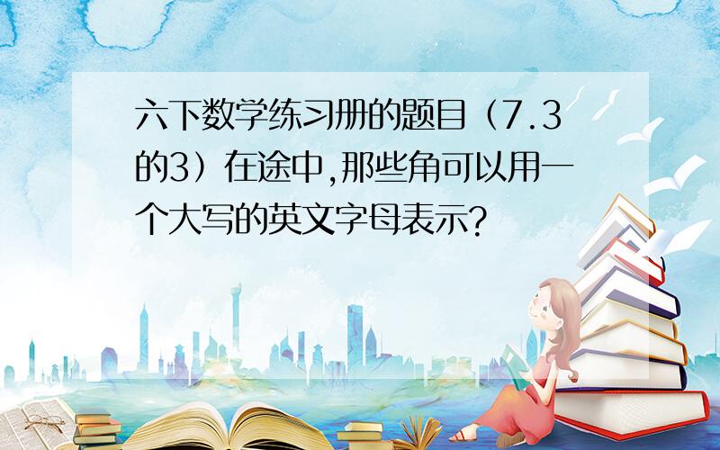 六下数学练习册的题目（7.3的3）在途中,那些角可以用一个大写的英文字母表示?