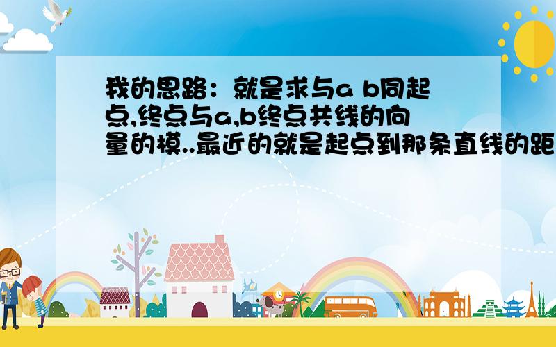 我的思路：就是求与a b同起点,终点与a,b终点共线的向量的模..最近的就是起点到那条直线的距离啊,根据120度夹角可知距离为3/2.我哪里错了呢..