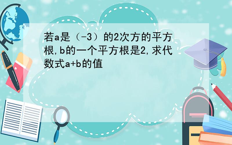 若a是（-3）的2次方的平方根,b的一个平方根是2,求代数式a+b的值