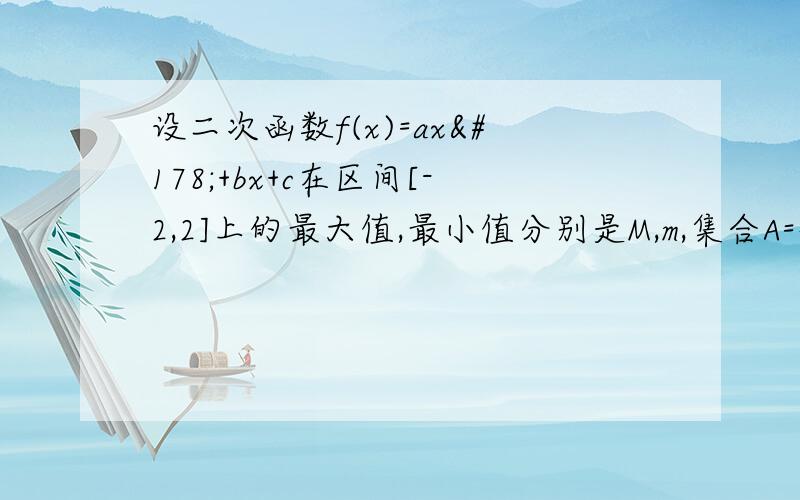 设二次函数f(x)=ax²+bx+c在区间[-2,2]上的最大值,最小值分别是M,m,集合A={x|f(x)=x}（1）若A={1},且a≥1,记g(a)=M-m,求g（a）的最小值