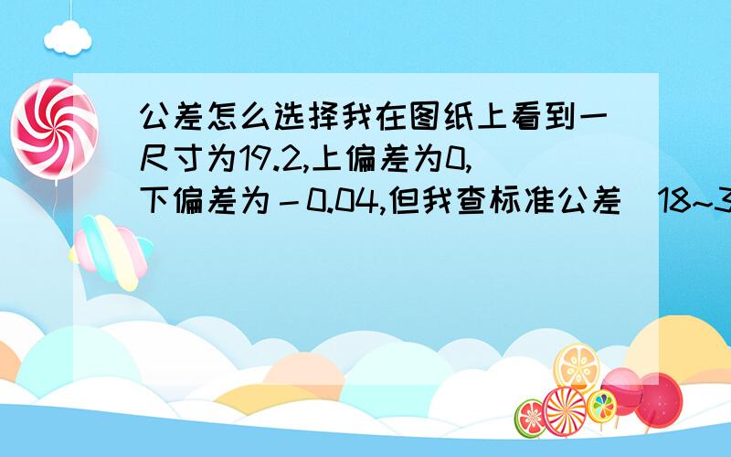 公差怎么选择我在图纸上看到一尺寸为19.2,上偏差为0,下偏差为－0.04,但我查标准公差(18~30),IT8为0.033,IT9是0.052,没有0.04啊,是不是公差可以不是标准公差值啊,如果可以不是标准值,那这个0.04咋确