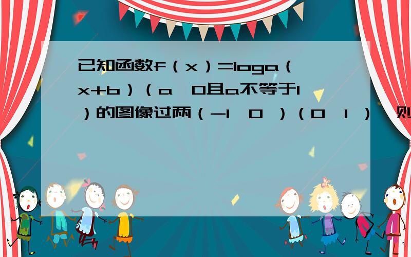 已知函数f（x）=loga（x+b）（a>0且a不等于1）的图像过两（-1,0 ）（0,1 ）,则a=（ ）b=（ ）