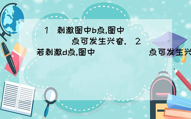 （1）刺激图中b点,图中______点可发生兴奋.（2）若刺激d点,图中______点可发生兴奋.（3）图中共有突触___个.（4）兴奋在一个神经元上的传导是(双向的),在两个神经元的传递是（单向的）,其原