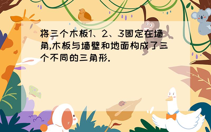 将三个木板1、2、3固定在墙角,木板与墙壁和地面构成了三个不同的三角形.