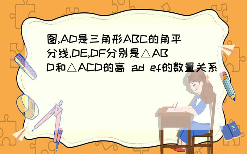 图,AD是三角形ABC的角平分线,DE,DF分别是△ABD和△ACD的高 ad ef的数量关系