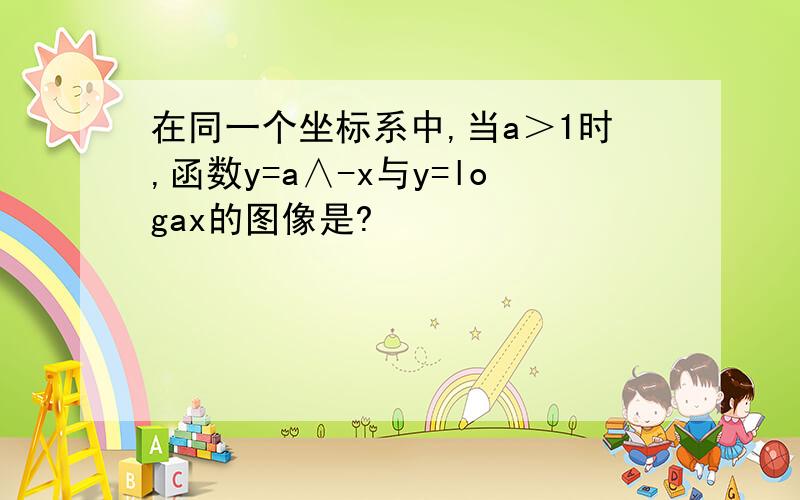 在同一个坐标系中,当a＞1时,函数y=a∧-x与y=logax的图像是?