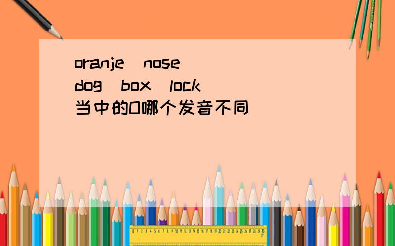 oranje  nose  dog  box  lock当中的O哪个发音不同