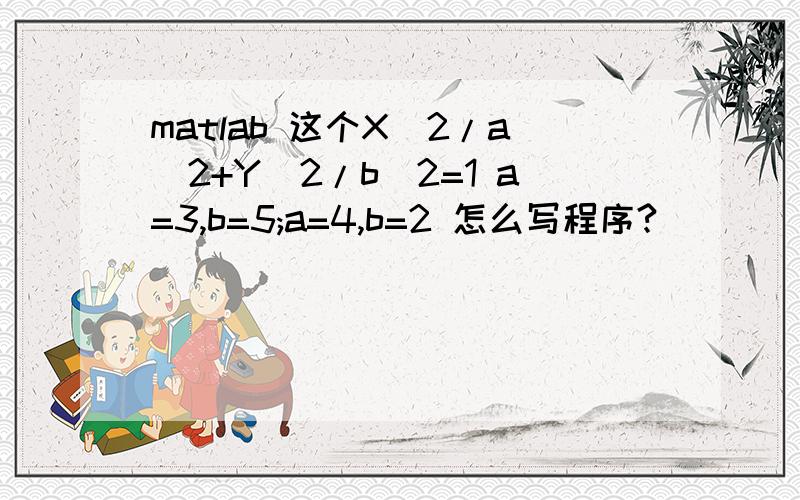 matlab 这个X^2/a^2+Y^2/b^2=1 a=3,b=5;a=4,b=2 怎么写程序?