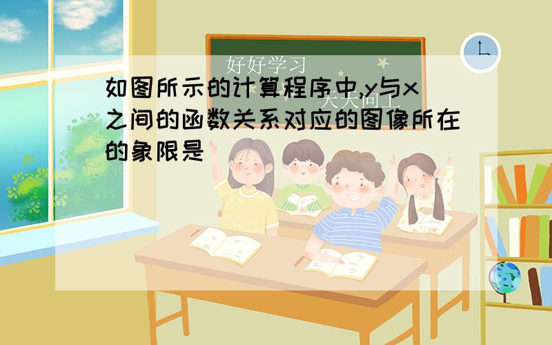 如图所示的计算程序中,y与x之间的函数关系对应的图像所在的象限是