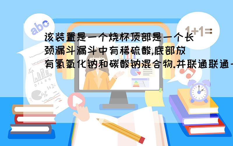 该装置是一个烧杯顶部是一个长颈漏斗漏斗中有稀硫酸,底部放有氢氧化钠和碳酸钠混合物.并联通联通一个烧杯浓硫酸的干燥装置.目的是要检测碳酸钠的质量分数.1.实验开始前通入氮气有何