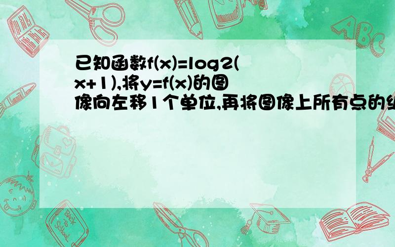 已知函数f(x)=log2(x+1),将y=f(x)的图像向左移1个单位,再将图像上所有点的纵坐标伸长到原来的2倍(横坐标不变),得到函数y=g(x)的图像,求函数F(x)=f(x)-g(x)的最大值