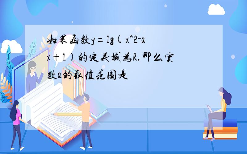 如果函数y=lg(x^2-ax+1)的定义域为R,那么实数a的取值范围是