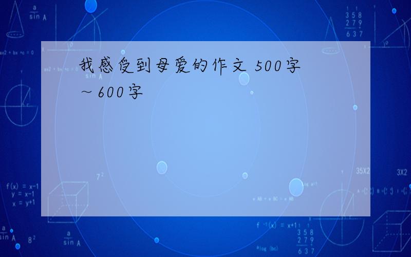 我感受到母爱的作文 500字～600字