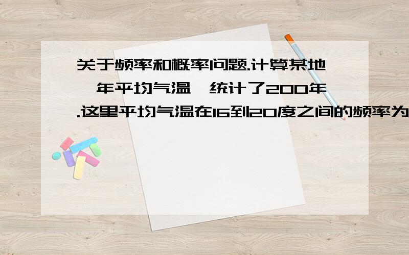 关于频率和概率问题.计算某地一年平均气温,统计了200年.这里平均气温在16到20度之间的频率为121/170,这里的频率能代替概率吗?我的问题就是概率嘛,一个定值,可是频率就不是,可是,这里好像