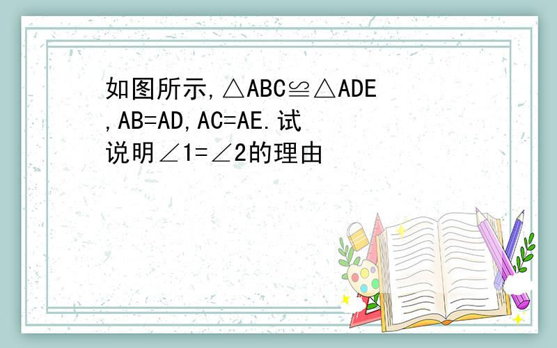 如图所示,△ABC≌△ADE,AB=AD,AC=AE.试说明∠1=∠2的理由