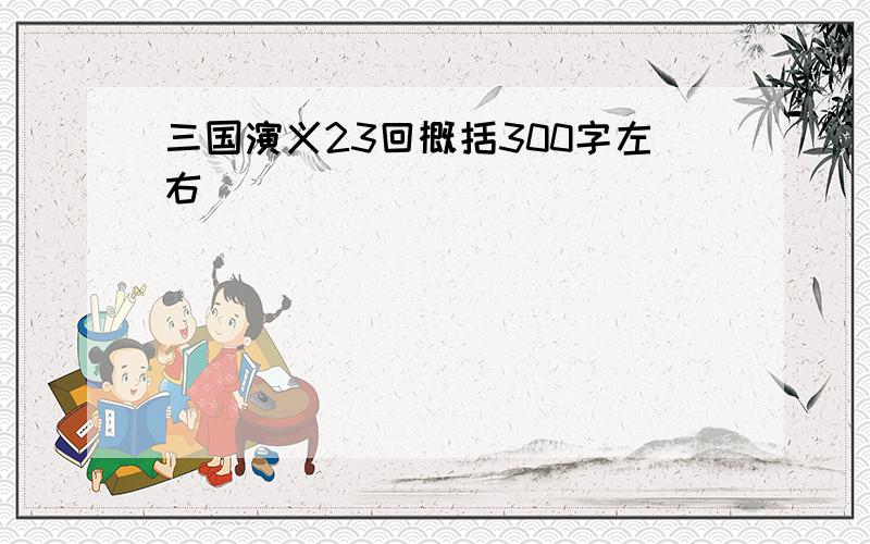 三国演义23回概括300字左右