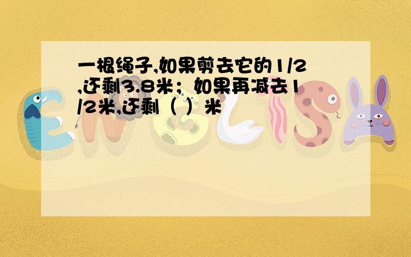 一根绳子,如果剪去它的1/2,还剩3.8米；如果再减去1/2米,还剩（ ）米