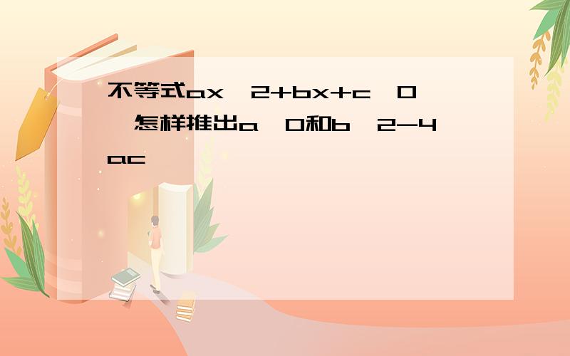 不等式ax^2+bx+c>0,怎样推出a>0和b^2-4ac