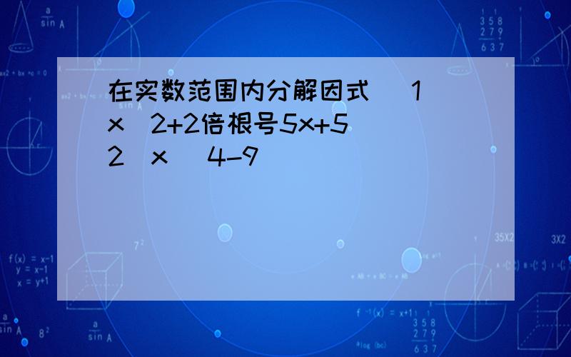 在实数范围内分解因式 （1）x^2+2倍根号5x+5 （2）x ^4-9