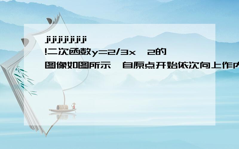 jijijijijijiji!二次函数y=2/3x^2的图像如图所示,自原点开始依次向上作内角为60度,120度的菱二次函数y=2/3x²的图像如图所示,自原点开始依次向上作内角为60度,120度的菱形（其中连个顶点再跑无