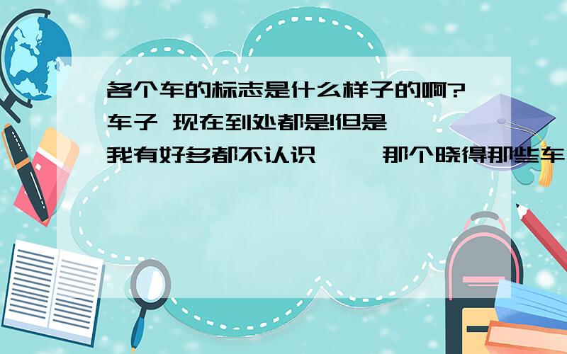 各个车的标志是什么样子的啊?车子 现在到处都是!但是``我有好多都不认识`` 那个晓得那些车子的标志迈?