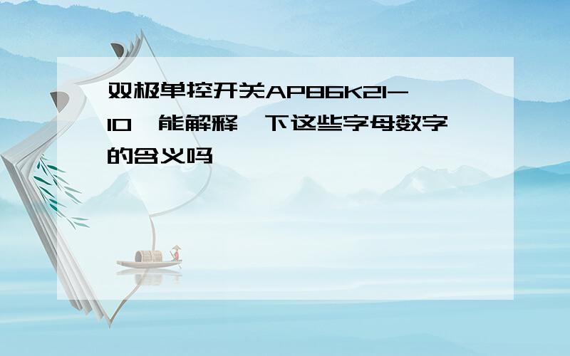 双极单控开关AP86K21-10,能解释一下这些字母数字的含义吗