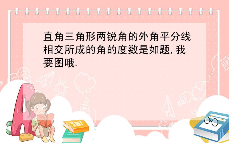 直角三角形两锐角的外角平分线相交所成的角的度数是如题,我要图哦.