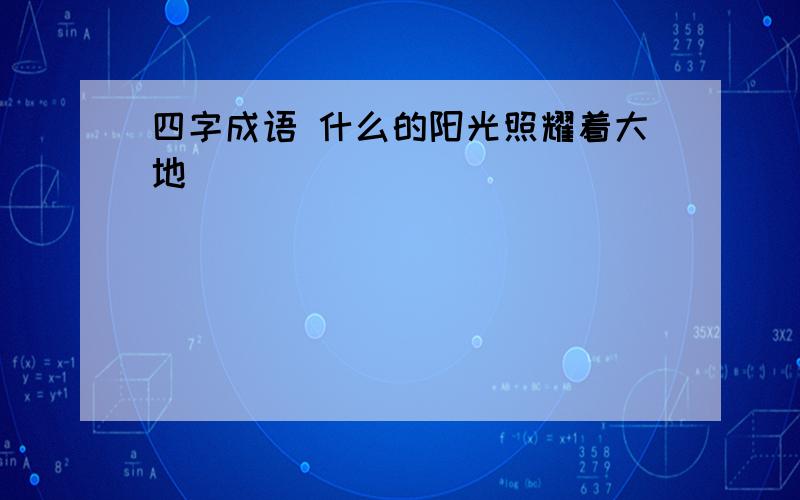 四字成语 什么的阳光照耀着大地