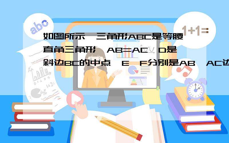 如图所示,三角形ABC是等腰直角三角形,AB=AC,D是斜边BC的中点,E、F分别是AB、AC边上的点,且DE垂直DF,若BE=12,CF=5,求线段EF的长