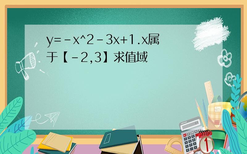 y=-x^2-3x+1.x属于【-2,3】求值域